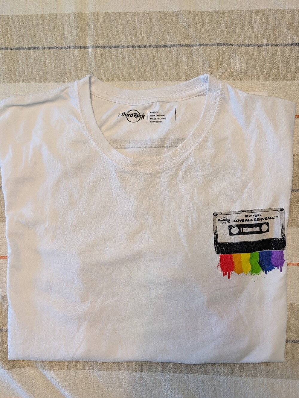 Hard Rock Cafe, Graphic Tee, Souvenir Shirt, White New York XL